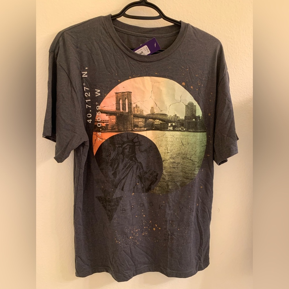 Apt. 9 Charcoal Tee with Brooklyn Graphic